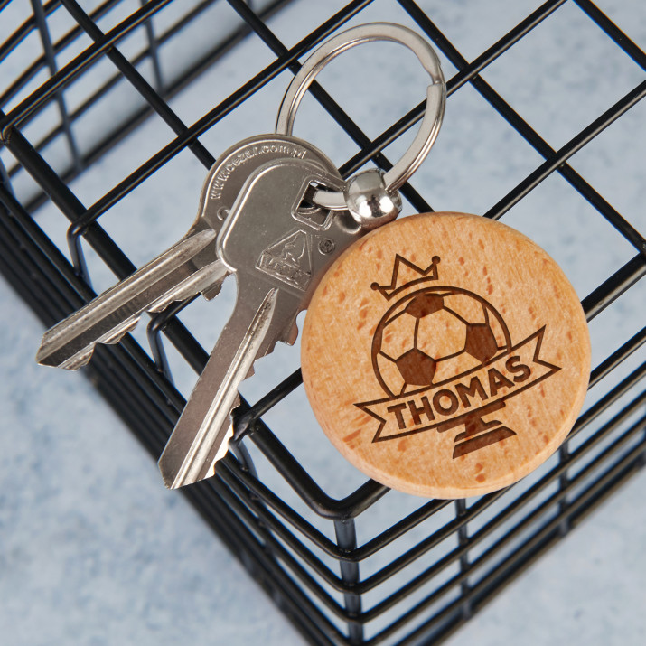 Fußball - Schlüsselanhänger aus Holz